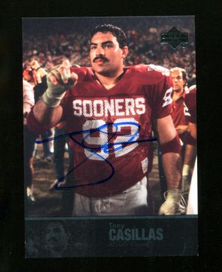 Tony Casillas Signed 2011 Upper Deck College Legends Autographed Sooners 22649