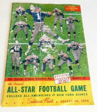 1939 College All Americans Vs York Giants Football Program Photos Ads More