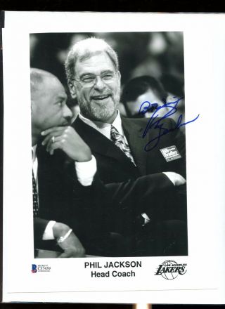 Phil Jackson L A Lakers Signed Autographed 8x10 Photo Bas Loa Cert 439