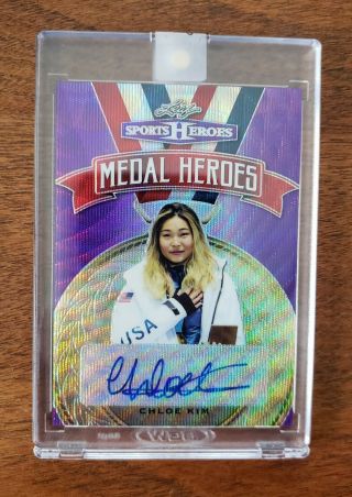 2018 Leaf Heros Of The Game Chloe Kim Medal Heros Purple Parallel /7