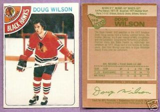 1978 - 79 Opc O - Pee - Chee Doug Wilson Rookie Chicago Black Hawks 168