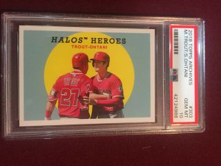 Mike Trout Shohei Ohtani 2018 Topps Archives Halos Heroes Psa 10 Gem Mt