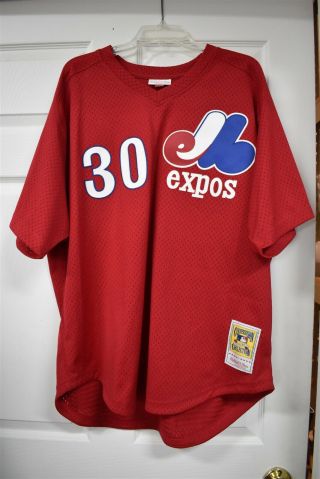 Mitchell & Ness Tim Raines 30 Montreal Expos Jersey Red Mesh 52 2xl Cooperstown