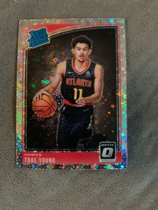 2018 - 19 Panini Donruss Optic Rated Rookie 198 Trae Young Disco Prizm Rc