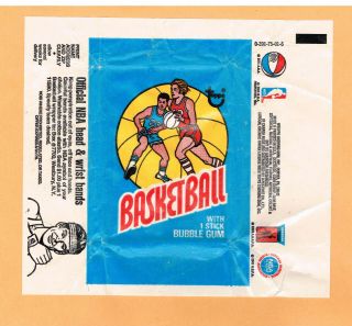 1975 Topps Basketball Empty Wax Wrapper Cool Colorful Wrapper