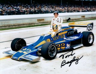 Authentic Autographed Tom Bagley 8x10 Indy 500 Photo
