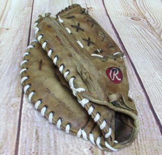 Vintage Rawlings Km1b Leather Baseball First Base Mitt Glove Left Hand Throw - M5