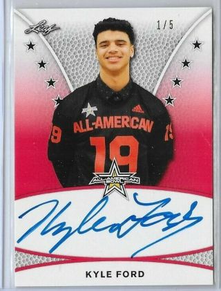 Kyle Ford 2019 Leaf All American Bowl Tour Auto Rare Red 