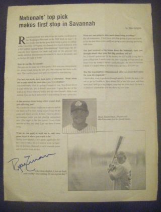 Ryan Zimmerman Signed 2005 Savannah Baseball Program Auto Autographed Nationals