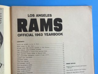 1963 Los Angeles Rams Official Yearbook 4