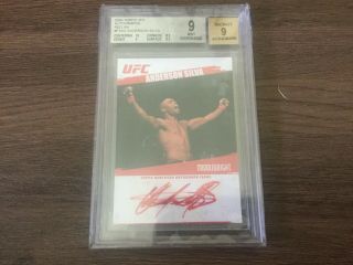 2009 Topps Ufc Round 2 Anderson Silva Red Ink Auto Autograph /25 Bgs 9