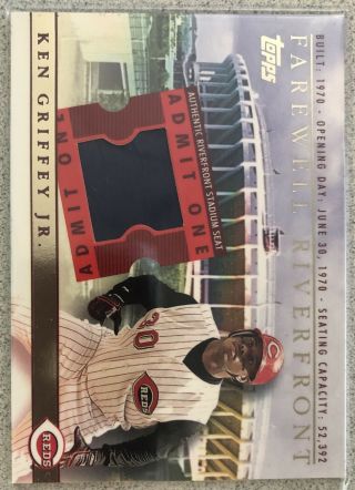 2003 Topps Ken Griffey Jr Farewell To Riverfront Relic Card