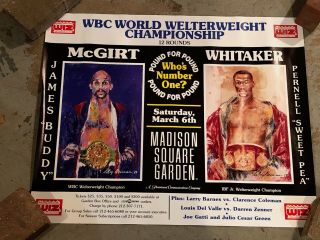 March 6,  1993 Madison Square Garden Poster Buddy Mcgirt Vs Pernell Whitaker