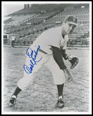 Carl Erskine Autographed 8 " X 10 " Glossy Photo - Brooklyn Dodgers