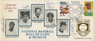 Gaylord Perry,  Rod Carew,  Ferguson Jenkins - Signed 1991 " Hall Of Fame " Fdc