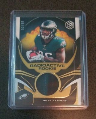 2019 Panini Elements Miles Sanders Radioactive Rookie Patch ’d 53/99 - 2 Colors