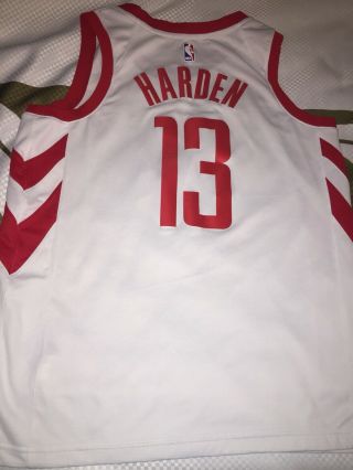 Nike Swingman James Harden White Jersey Houston Rockets Mens Large 48 7