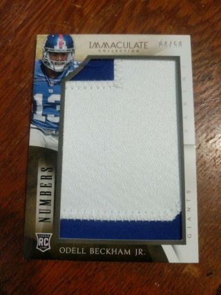 Odell Beckham Jr.  2014 Panini Immaculate Numbers Jumbo Patch Rookie 04/50 Giants