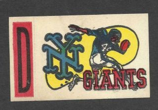 1961 Topps Football Cloth Emblem,  York Giants,  Flocked Sticker