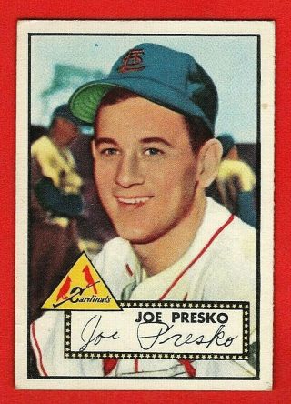 1952 Topps Baseball 220 Joe Presko Rookie Card Ex Combine