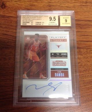 2018 - 19 Contenders Playoff Ticket Mo Bamba Rc Rookie Auto 6/15 Bgs 9.  5 / 9