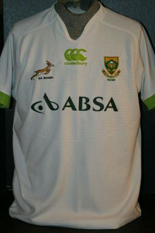 Canterbury South Africa Springboks Absa White Pullover Rugby Shirt Size (xl)