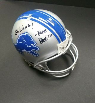 Matt Patricia Detroit Lions Head Coach Signed Football Mini Helmet