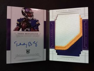 Teddy Bridgewater 2014 National Treasures Booklet Rookie Auto Patch Rc Rpa 29/99