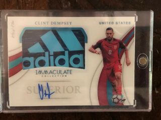 2018 - 19 Immaculate Clint Dempsey Superior Patch Logo Auto True 1/1 Team Usa