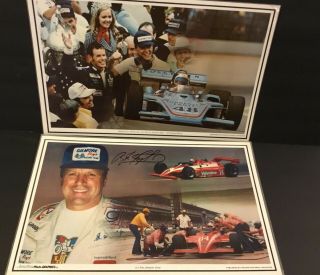 7 Indy Car Photographics Mats Ongais Al & Bobby Unser Aj Foyt Rutherford F1