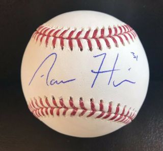 Aaron Hicks Signed Autographed Baseball York Yankees W/coa Bronx Bombers