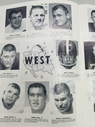 1956 East West Shrine All - Star Football Program Includes Autographs 5