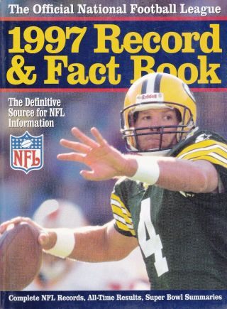 1997 Nfl Records And Facts Book Green Bay Packers Brett Favre On The Cover