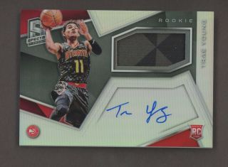 2018 - 19 Spectra Trae Young Hawks Rpa Rc Patch Auto /299