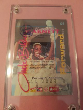 1995 - 96 95 96 Signature Rookies Kevin Garnett Autobilia Auto Autograph 2