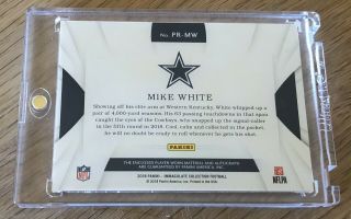 Mike White 2018 Immaculate RPA 3/12 Jersey Number 2
