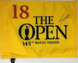 Henrik Stenson Signed Autographed 2016 British Open Golf Flag Royal Troon