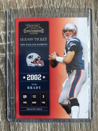 Tom Brady 2002 Contenders Season Ticket 7 Patriots Mvp