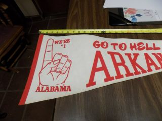 Vintage Alabama Pennant Vs Arkansas 30 In