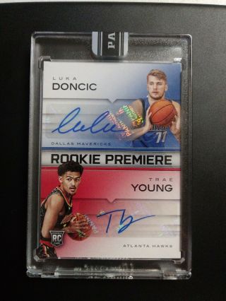 Luka Doncic / Trae Young 2018 - 19 Rookie Premiere Dual Auto 4/5 Rc 