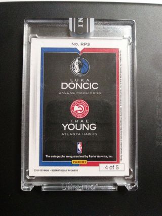 Luka Doncic / Trae Young 2018 - 19 Rookie Premiere Dual Auto 4/5 RC  2