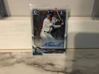 2018 Bowman Chrome Draft Nick Schnell On Card Auto Rays