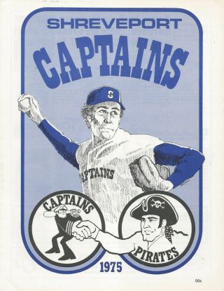 1975 Shreveport Captains Minor League Baseball Program - Texas League Fwil