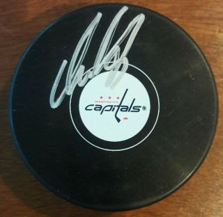 Alexander Ovechkin Autographed Signed Washington Capitals Logo Hockey Puck &