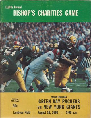Bart Starr - Green Bay Packers - Nfl Program/new York Giants@nfl Champ - Packers/1968