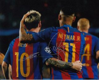Neymar Jr,  Lionel Messi Signed 8x10 Photo Sport,  Soccer (fc Barcelona)