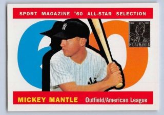 1997 Mickey Mantle - Topps " Reprint " Baseball Card 29 - York Yankees