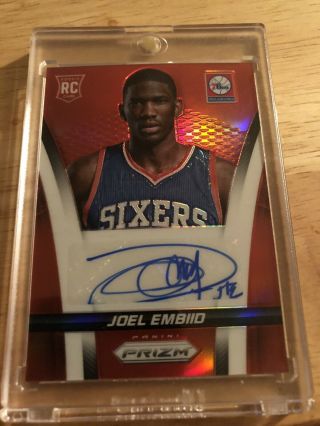 Joel Embiid Rookie Auto Prizm Red One Rare Card