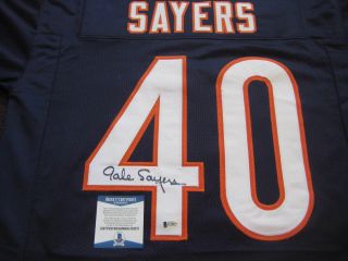 Gale Sayers Signed Blue Chicago Bears Jersey,  Beckett
