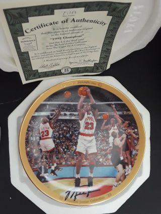 Michael Jordan Bradford Exchange 1992 Champions Plate Limited 791a Chicago Bulls